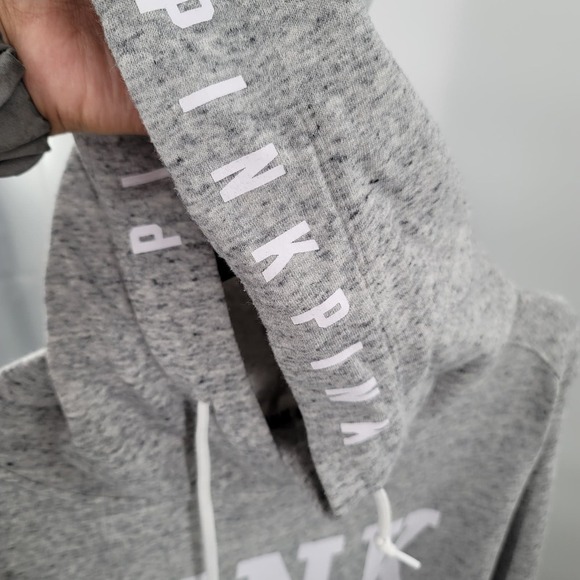 VS PINK Logo Tunic Pullover Sweater Grey Size L - Picture 3 of 4